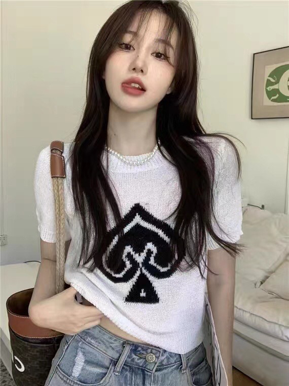 [Tutu] love jacquard Pullover Sweater d012# zxx