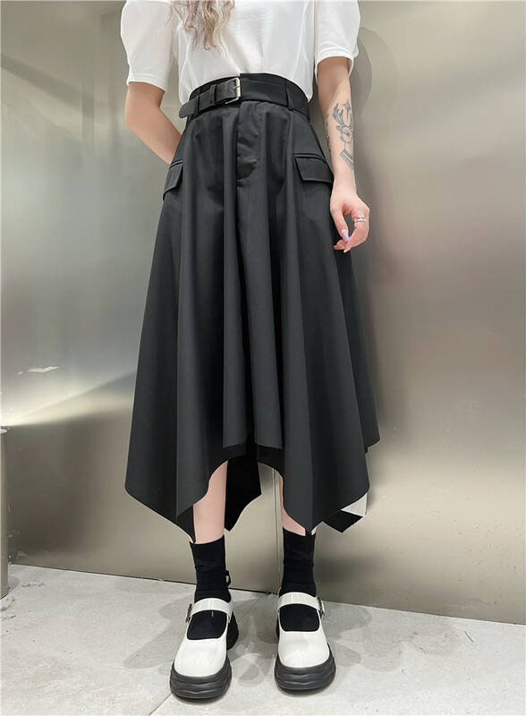 [Anan] Korean slim and versatile skirt (with belt) 3283# XYJ