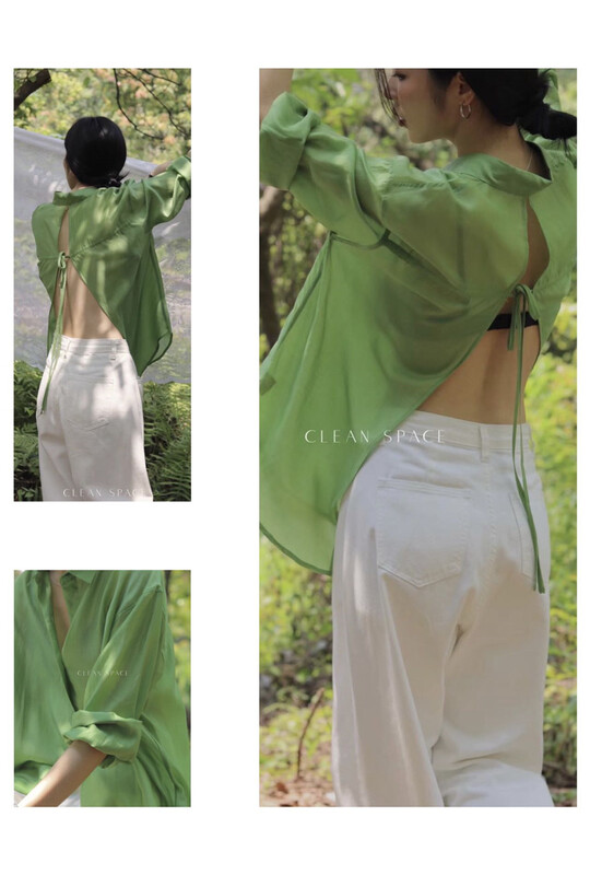 New in early summer! [clean space] Korean style loose, slightly transparent and versatile comfortable shirt 31007# CLS