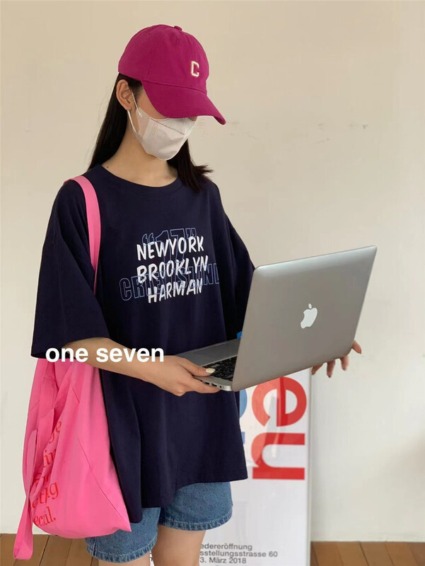 [one seven] loose letter printed short sleeve T-shirt 5030# XYY