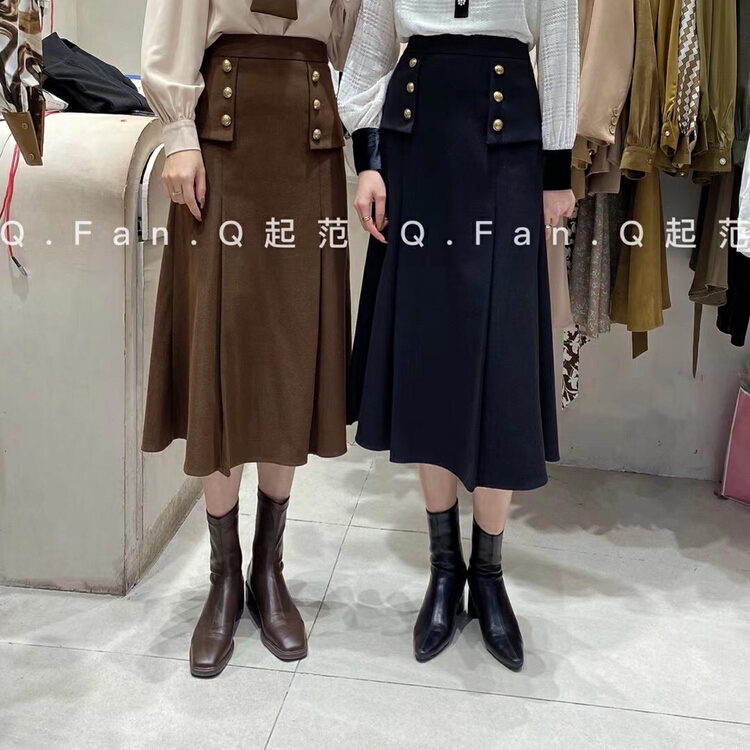 [style] retro and slim skirt 8656# JJ