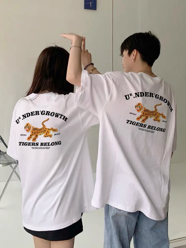[77. Studio] Tiger Print short sleeve T-shirt 0186# WTT