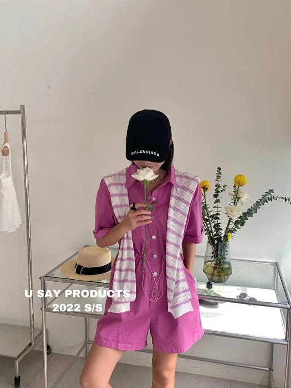 [u say] Western stripe overalls (with shawl) 65999# LSL