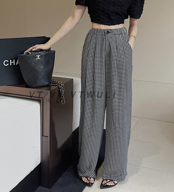 [VT] Korean version of xiaoxiangfeng qianniao lattice thin trousers 8766# ozq