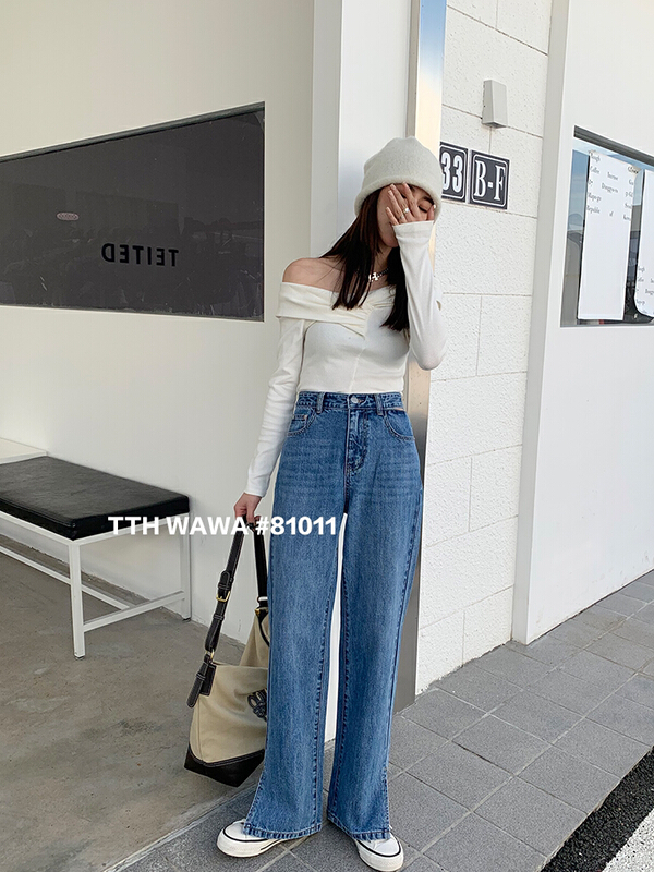 New year in early spring! [Wawa] Korean loose and versatile jeans 81011# XYJ