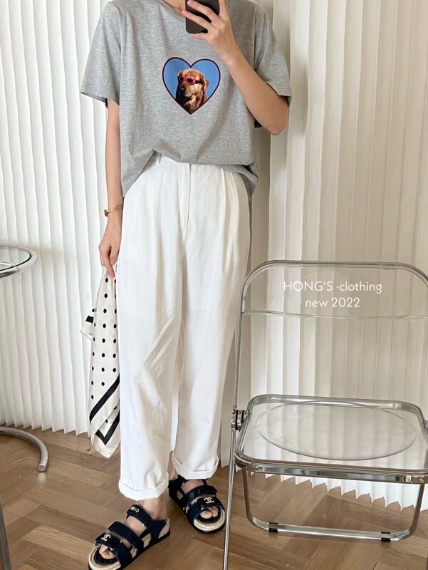 Early spring! [Hong's] solid color clean version comfortable trousers 2587# ll