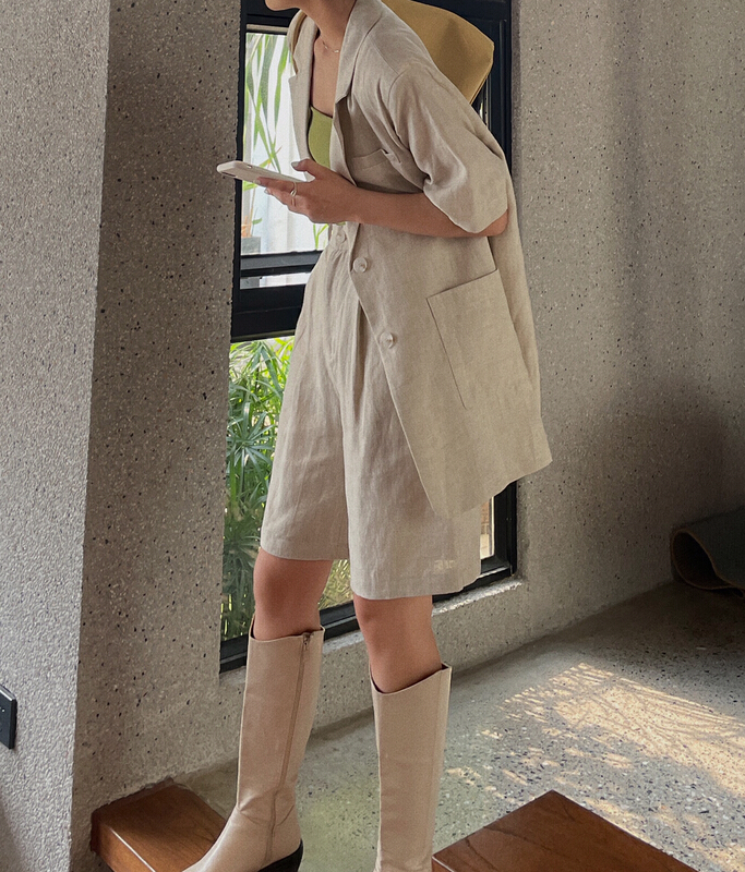 New in early summer! [soul] elastic and thin wide leg five point casual pants at18087221k# CLS
