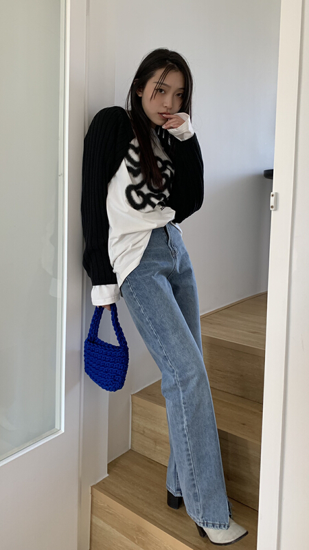 New year in early spring! [9hour] fashion slit skinny jeans 90278# zxl