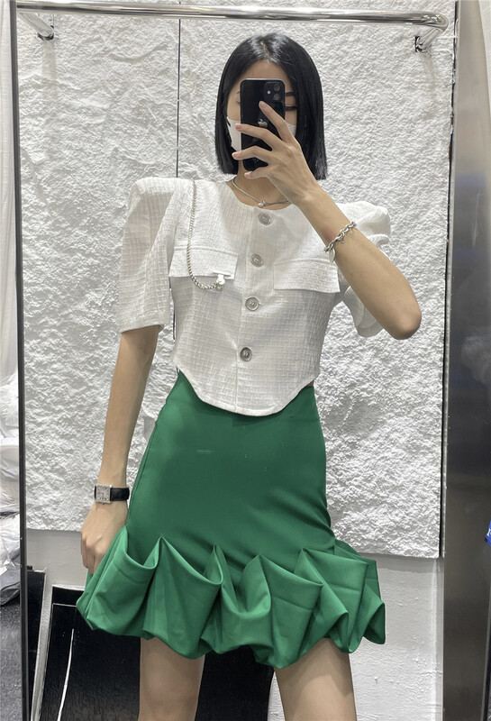 [nesha SDD] original design high waist pleated skirt (only selling skirt) 8216# WTT