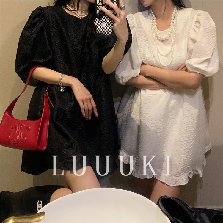 The original price is 95.88! New in early summer! [luuki] Korean solid color Pleated Dress 22017# ozq