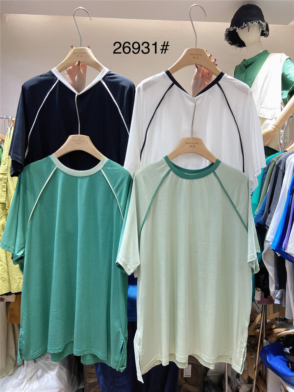 [ninestone nine stones] round neck Pullover comfortable short sleeve T-shirt 26931# L
