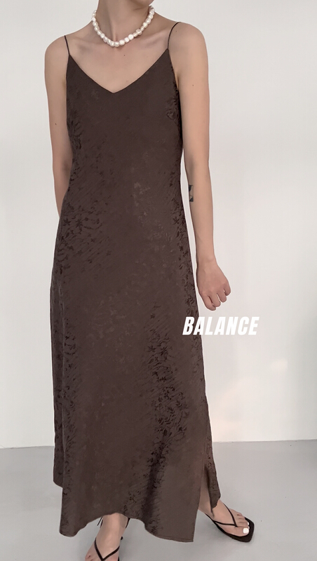 [balance] simple and versatile jacquard suspender dress bl6058# XYJ