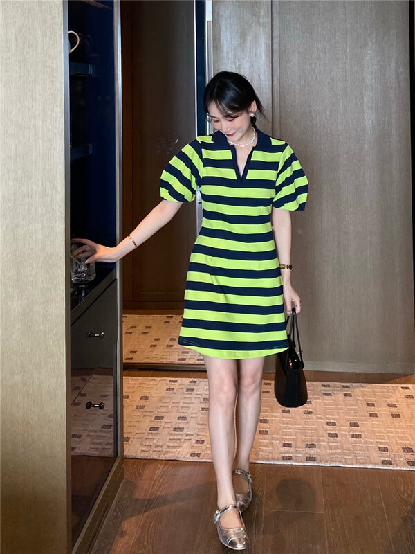 [OA] Korean striped loose dress 1275# XYY