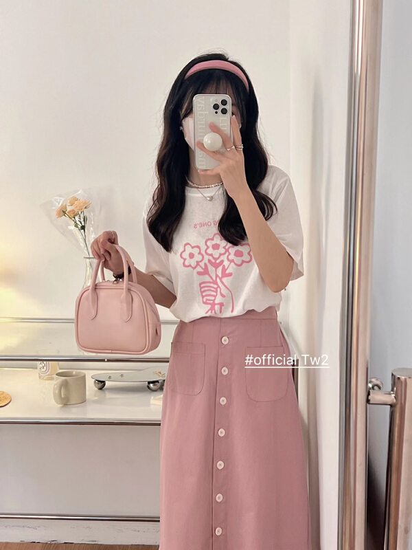 New in early summer! [TW2] Korean casual flower short sleeve T-shirt 3070# HBx