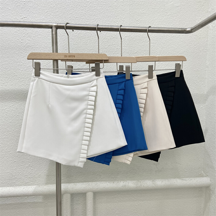 New in early summer! [w.min] Korean minority design ear side skirt pants 1032# CLS