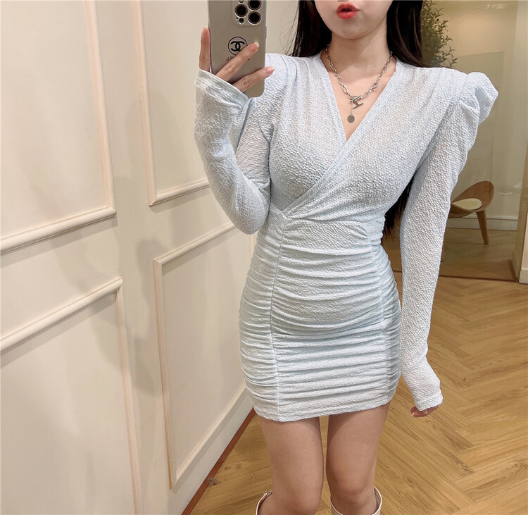 New year in early spring! [Kiyomi] V-neck small sexy foreign style thin dress (excluding necklace) 3305# LSL