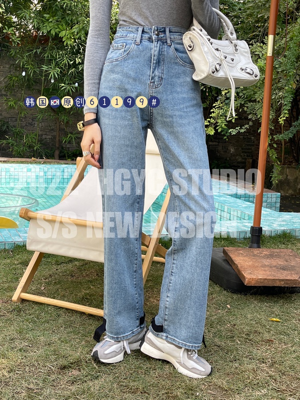 New year in early spring! [original in Korea] fashion fashion fashion brand multi craft elastic jeans ys1-61199# L