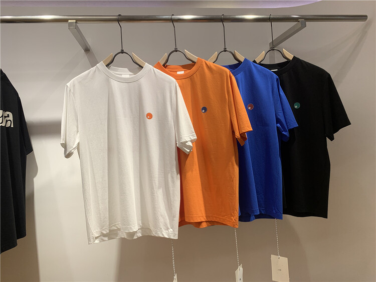 [quick simple] round neck loose back printed short sleeve T-shirt 22086# ZZL