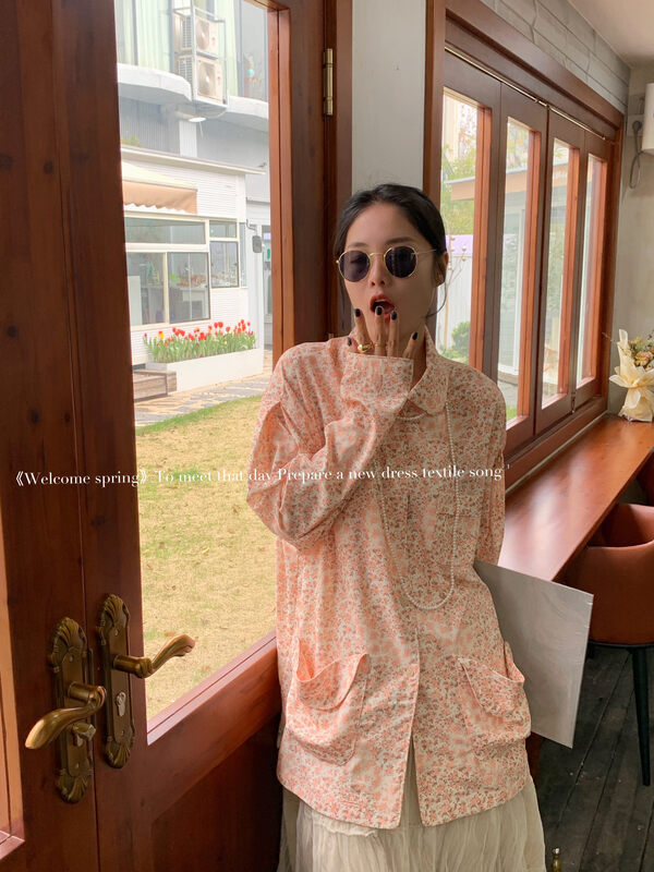 [TS] Korean floral loose shirt 8952# cqw