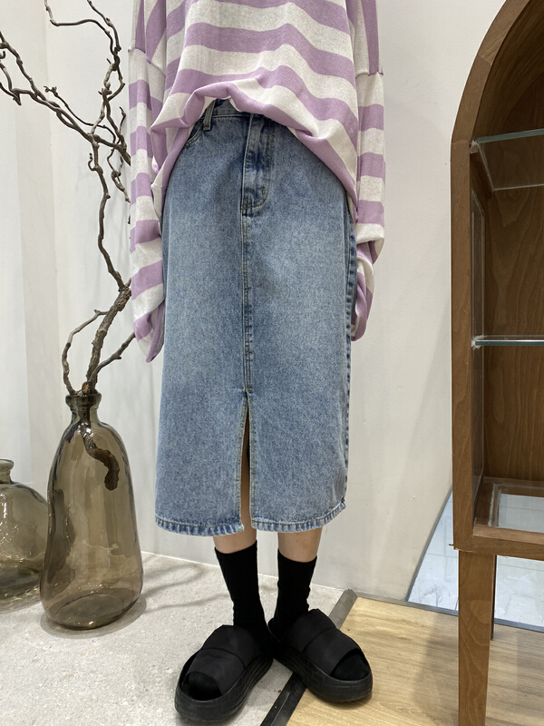 New in early spring! "BU CLASSIC" Korean Joker High Waist Denim Skirt 1412# ZXL