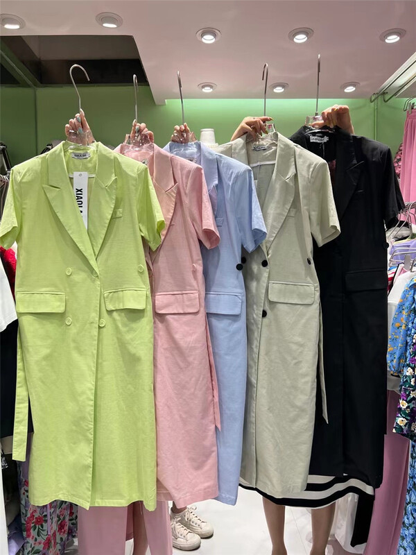 初夏上新!【小辣椒】韓國原單雙排扣西裝連衣裙(配腰帶)  815#  PCZ