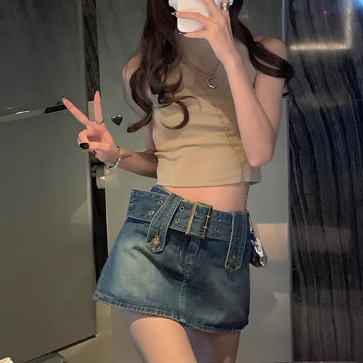 New year in early spring! [rasion] high-grade Spice Girl slim fitting denim shorts (with belt) 6023# LSL