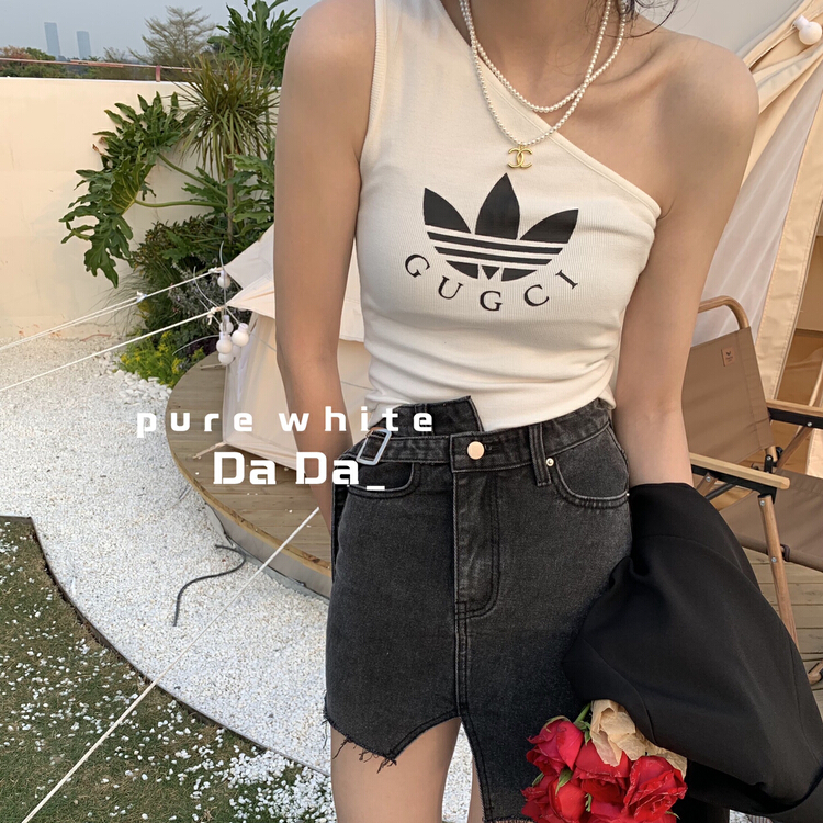New in early summer! [dada] versatile one shoulder vest / sling 6628# zxl