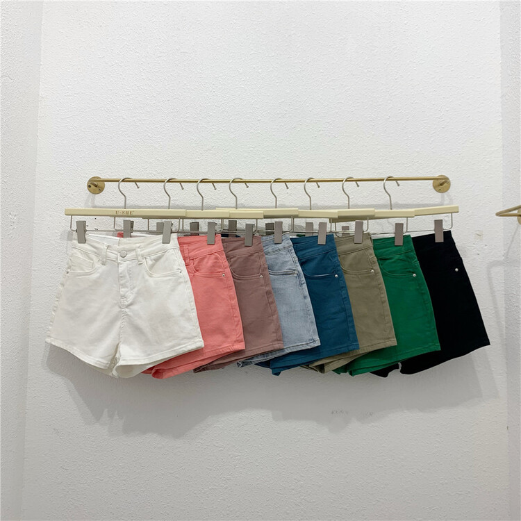 [u.she] high waist, slim and versatile denim shorts 84537# cqw