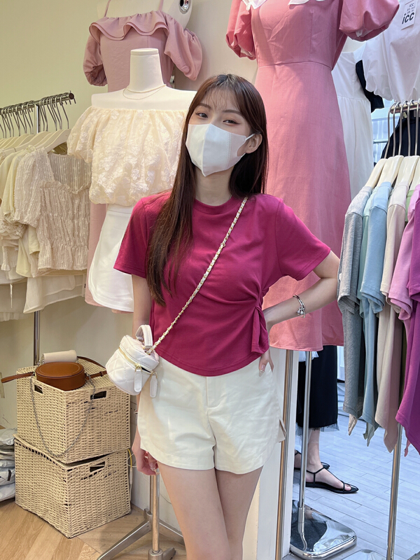 New in early summer! [as] casual simple round neck versatile short sleeve T-shirt 2198# hjy
