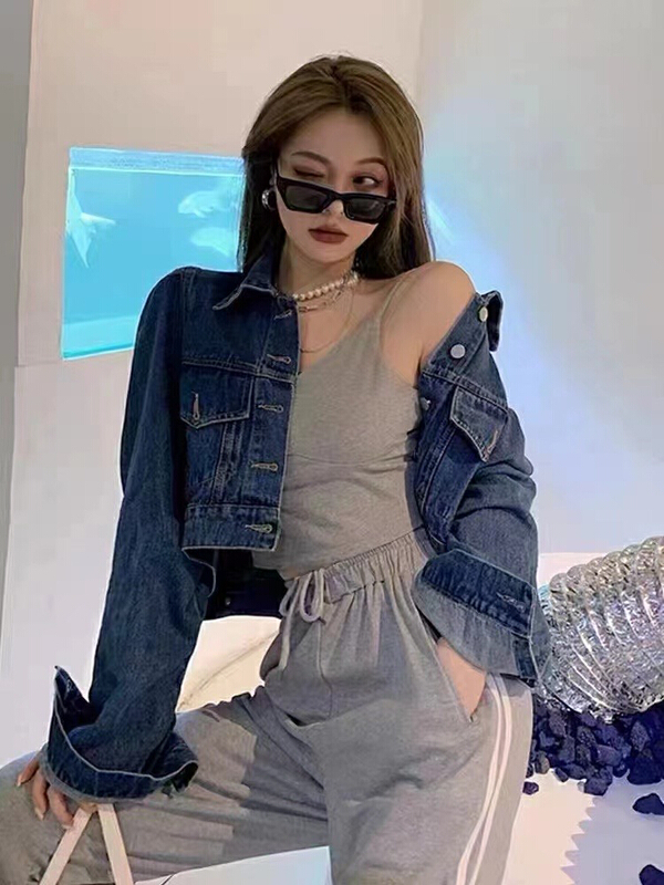 CC [Dandan] Korean versatile fashion denim jacket 9328# LSW
