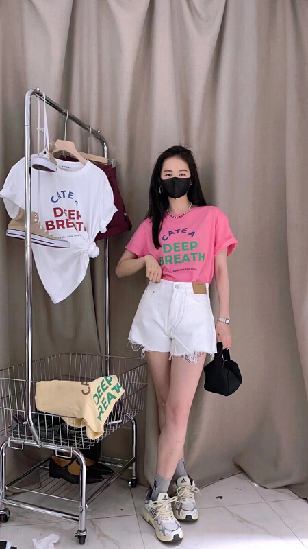 New in early summer! [bubble] Korean versatile gentle letter short sleeve T-shirt 22t083# ozq