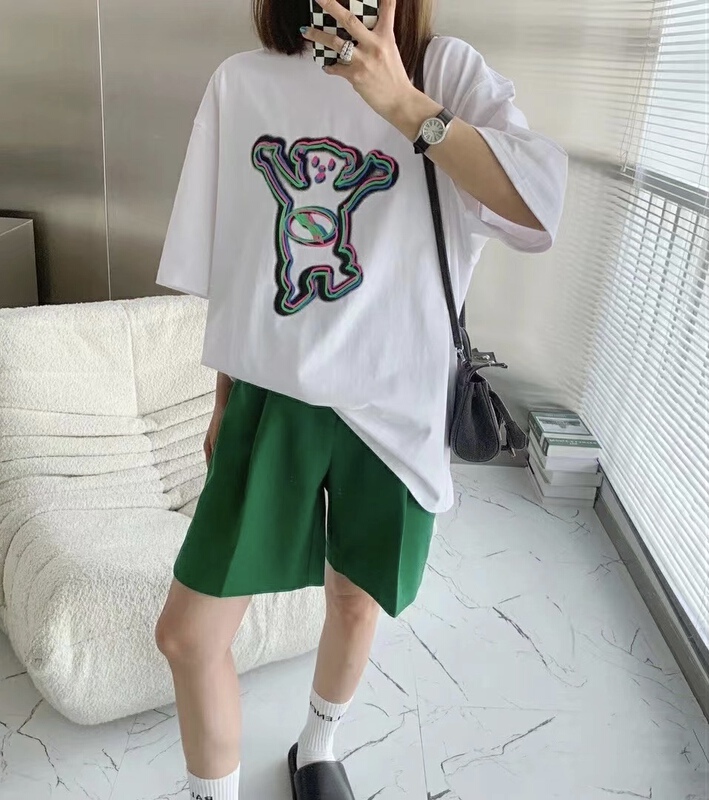 [sline by sline] bear fashion loose short sleeve T-shirt 81131# zxl