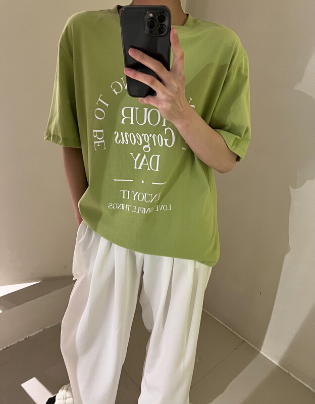 [Bu class] simple temperament loose and thin short sleeve T-shirt b13617# zxl