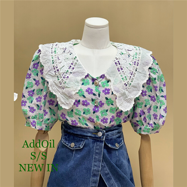 New in early summer! [addoil] lace fashion sweet blouse 1133# zxl