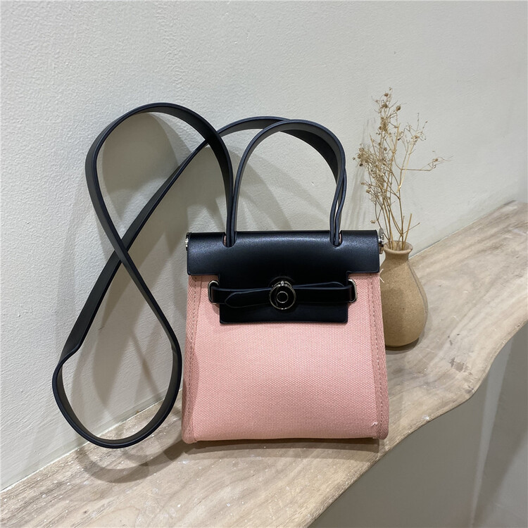 [misslan] linen stitched Vintage Hand messenger bag e087# XJ