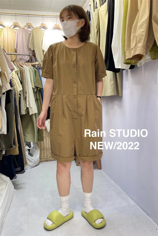 [rain] Korean single breasted comfortable Jumpsuit 82079# L