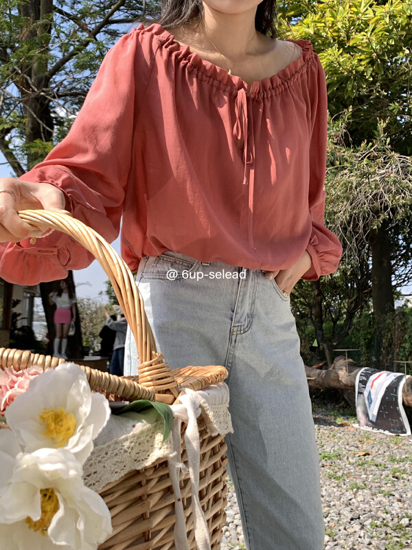 New in early summer! [6-up] Korean style one neck shirt 68179# XJ