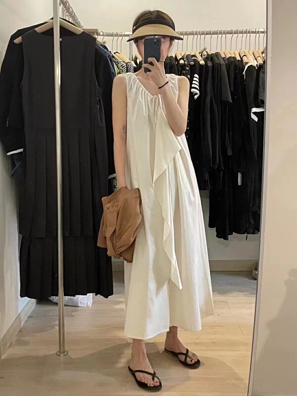[hi] sleeveless light mature vintage dress 9763# hjy