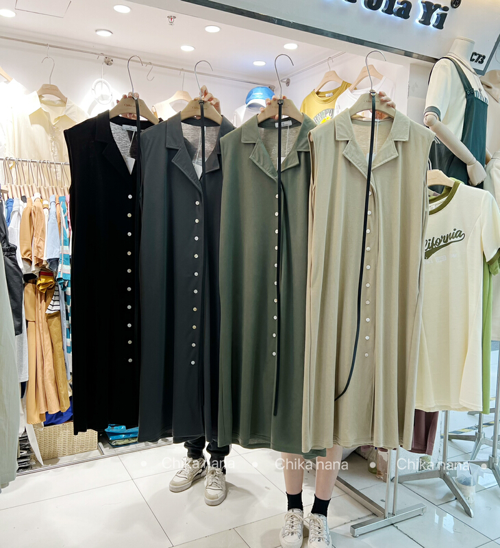 [Chika. Nana] Korean casual dress (with belt) 2208# cqw