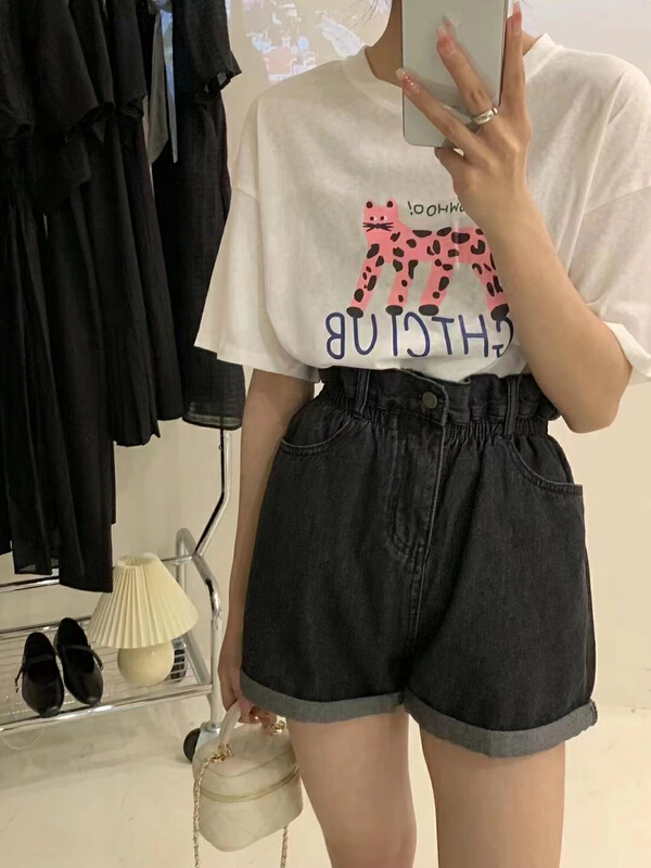 New in early summer! [Naikan Nik] Korean fashion letter printing versatile short sleeve T-shirt 9606# lwy