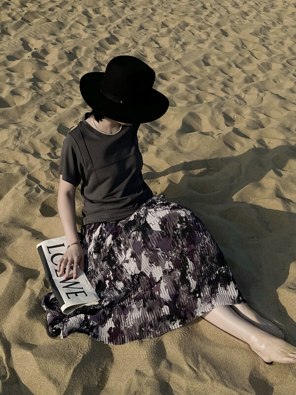 [cottoncandy] retro ink pleated skirt 22s310# XJ