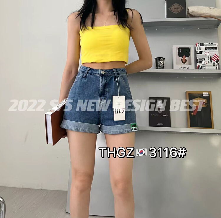 New in early summer! [- 5kg] Korean high waist versatile denim shorts 3116# ll