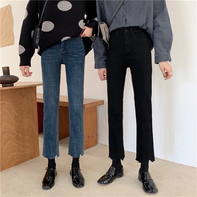 [ten. Ten] Korean version of straight and fluffy skinny jeans 3768# jhy