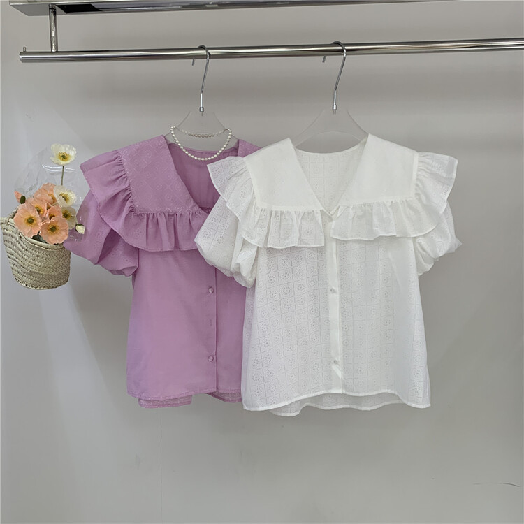 goods in stock! New in early summer! [AA studio] lady doll neck ruffled single breasted blouse (only for small blouses) 5660# WPL