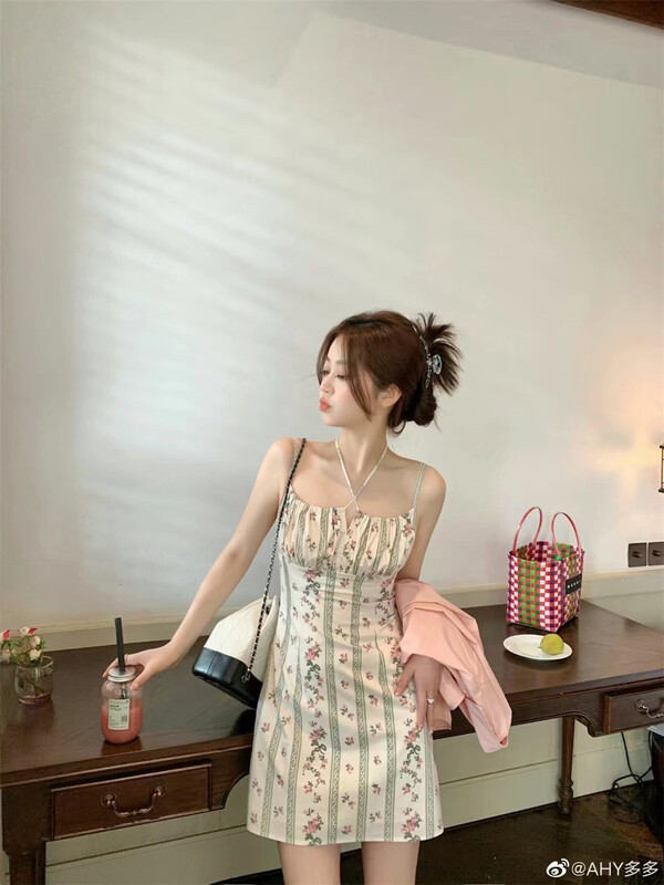 [six] French Vintage Floral suspender dress 6270-1# PCZ