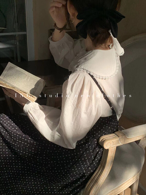 goods in stock! New year in early spring! [ing] French retro lace edge baby collar sweet aging shirt 6236# ZSY