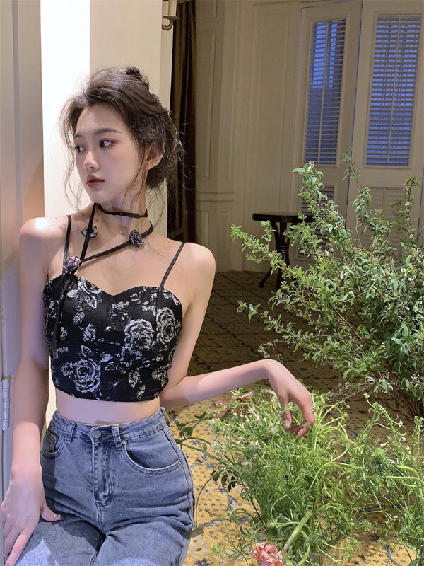 [fox] sleeveless flower versatile vest / sling a159# WTT