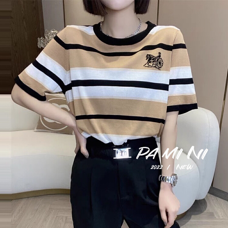 [pamini] Pullover carriage embroidery sweater 22130# Cl
