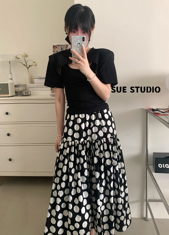 [Sue studio] hollow out design Vest + blouse set n22267# ZSY