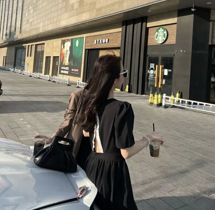 [y.jia Yijia] Hepburn gentle backless dress ys1-8965# PCZ
